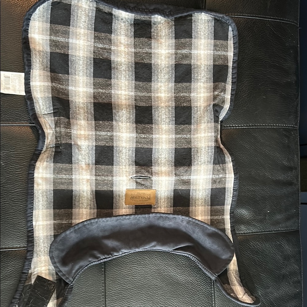 Pendleton Plaid Dog Coat - Black and Gray Size M